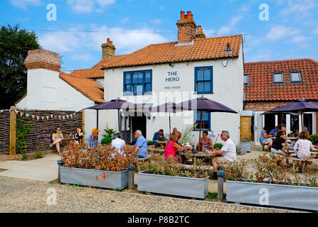 the hero public house, burnham overy staithe, north norfolk, england Stock Photo