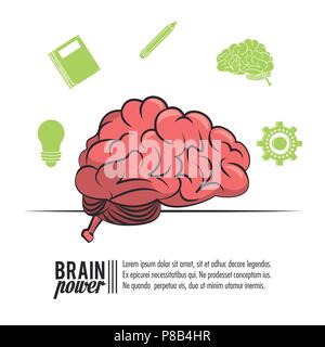 Brain power poster Stock Vector