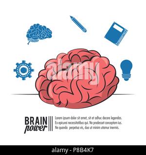 Brain power poster Stock Vector