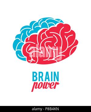 Brain power emblem Stock Vector