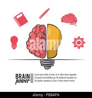 Brain power poster Stock Vector