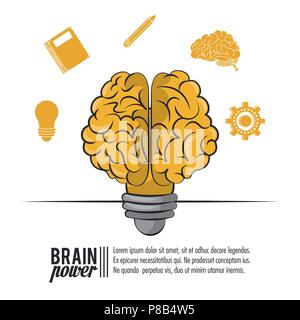 Brain power poster Stock Vector