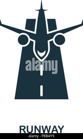 Runway icon. Line style icon design. UI. Illustration of runway icon. Pictogram isolated on white. Ready to use in web design, apps, software, print Stock Vector