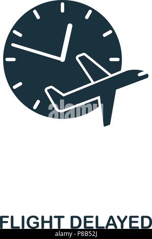 Flight Delayed icon. Line style icon design. UI. Illustration of flight ...