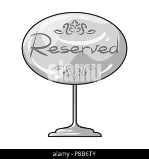 Restaurant golden reserved sign icon in monochrome style isolated on white background. Restaurant symbol vector illustration. Stock Vector