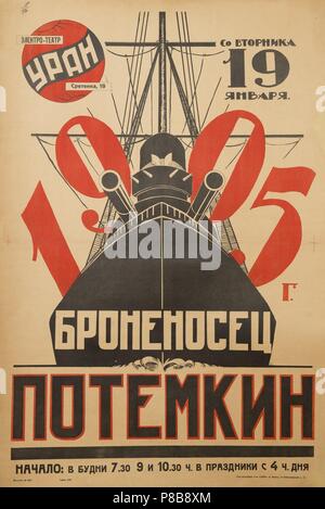 Movie poster The Battleship Potemkin by Sergei Eisenstein. Museum: PRIVATE COLLECTION. Stock Photo