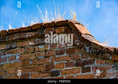 Marks Hall Gardens and Arboretum Coggeshall Colchester, Essex, UK.18th century brick-wall.1700’s, architecture, brickwork. Stock Photo