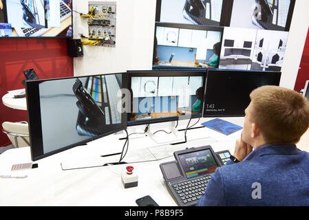 Digital control system and a dispatch center Stock Photo
