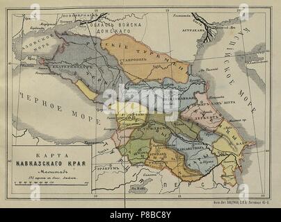 Map of the Caucasus Krai. Museum: Russian State Library, Moscow. Stock Photo