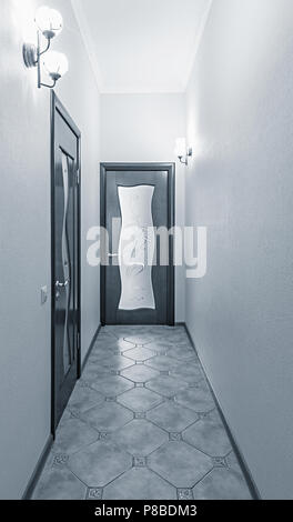 Narrow corridor in the luxury prestige apartments. Stock Photo