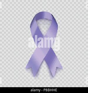 Stock vector illustration lavender ribbon Isolated on transparent background. The problem of epilepsy and cancer. EPS10 Stock Vector