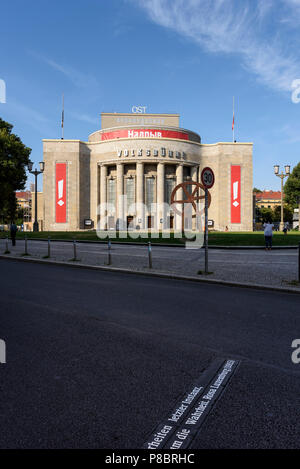 Berlin. Germany. Volksbühne 'People's Theatre', on Rosa-Luxemburg-Platz.  Designed by Oskar Kaufmann and built 1913-1914, after bombing in WW2 it was  Stock Photo