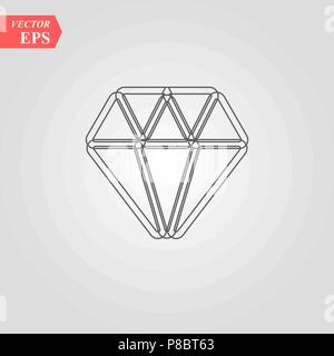 Diamond line icon, outline vector sign, linear style pictogram isolated on white. Brilliant gem symbol, logo illustration. Editable stroke Stock Vector
