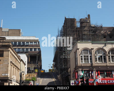 GLASGOW, UK - CIRCA JUNE 2018: Ruins of the Glasgow School of Art designed by Charles Rennie Mackintosh in 1896, after June 2018 fire Stock Photo