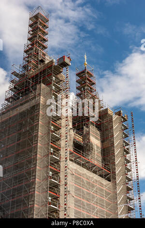 Construction site for the renovation of Michelsberg abbey in Bamberg Stock Photo