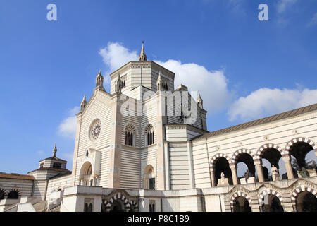 Milan, Italy. Famous landmark - Famedio chapel at the Monumental Cemetery (Cimitero Monumentale). Stock Photo