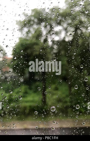 Berlin, Germany, raindrops on a windowpane Stock Photo