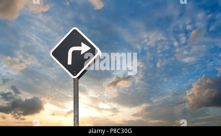 Traffic sign on the clouds Stock Photo