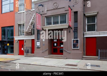 La Mama Ellen Stewart Theatre, 66 East 4th St, New York, NY. exterior of a performance space in the Fourth Arts Block district in Manhattan. Stock Photo