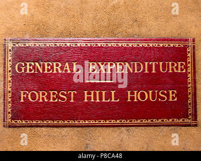 Detail and title on spine of an old book of business accounts in UK Stock Photo