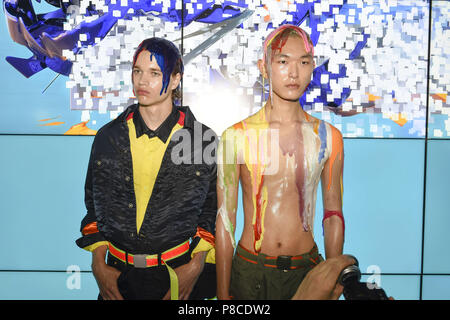 Manhattan, NY, USA. 9th July, 2018. Models are seen at the Landlord fashion show during July 2018 New York City Men's Fashion Week at Cadillac House Credit: Wonwoo Lee/ZUMA Wire/Alamy Live News Stock Photo