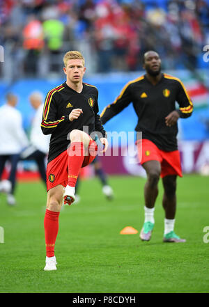 St. Petersburg, Russland. 10th July, 2018. Kevin De Bruyne (Belgium) in the warming GES/Football/World Cup 2018 Russia: Semi-finals: France - Belgium, 10.07.2018 GES/Soccer/Football/Worldcup 2018 Russia: semi final: France vs Belgium, Saint Petersburg, July 10, 2018 | usage worldwide Credit: dpa/Alamy Live News Stock Photo