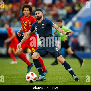 St Petersburg, Russia. 10th July, 2018. Olivier Giroud of France during the 2018 FIFA World Cup Semi Final match between France and Belgium at Saint Petersburg Stadium on July 10th 2018 in Saint Petersburg, Russia. (Photo by Daniel Chesterton/phcimages.com) Credit: PHC Images/Alamy Live News Stock Photo