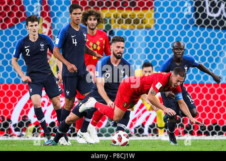 Franceu0027s Nu0027Golo Kante and Belgiumu0027s Eden Hazard during the 2018 