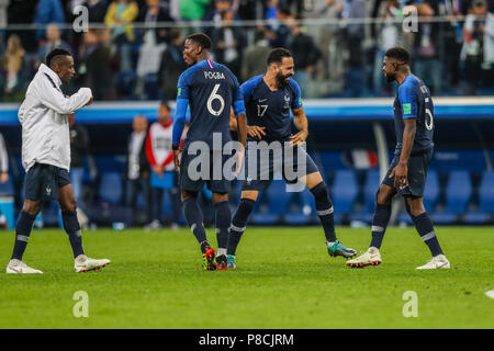 St. Petersburg, Russia. 10th July 2018. Paul Pogba  of France during match against Belgium valid for the semi-finals of the Glass of the World of Russia in the Stadium St Petersburg in the city of Saint Petersburg in Russia on Tuesday, 10 (Photo: William Volcov / Brazil Photo Press) Credit: Brazil Photo Press/Alamy Live News Stock Photo