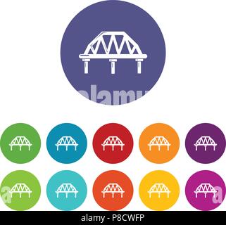 Arched train bridge icons set vector color Stock Vector Image & Art - Alamy
