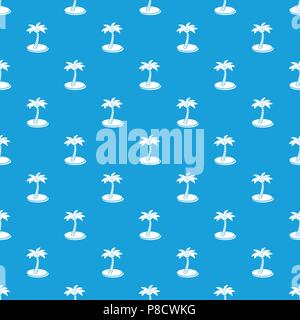 Palm tree with coconuts pattern vector seamless blue Stock Vector