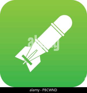 Bomb icon digital green Stock Vector