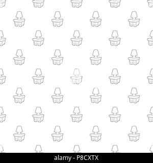 Night lamp on the nightstand icon, outline style Stock Vector
