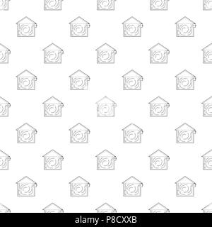 Ventilated home icon, outline style Stock Vector