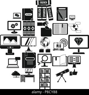 Explorer icons set, simple style Stock Vector Image & Art - Alamy