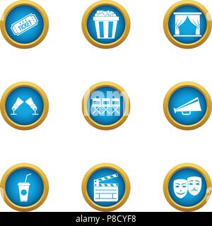 Cinematographer icons set, flat style Stock Vector