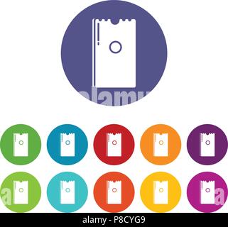 Dry napkins pack icons set vector color Stock Vector
