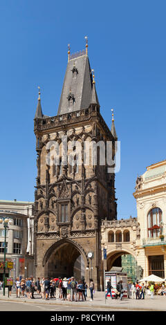 Powder Tower (Prašná brána). Prague old town Czech Republic Stock Photo