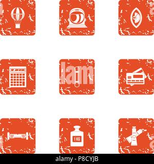 Air training icons set, grunge style Stock Vector