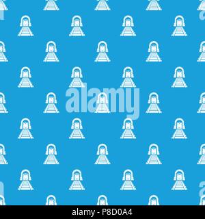 Railway tunnel pattern vector seamless blue Stock Vector