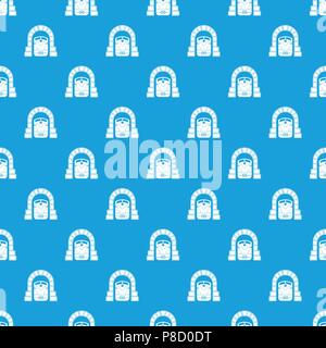 Train in tunnel pattern vector seamless blue Stock Vector