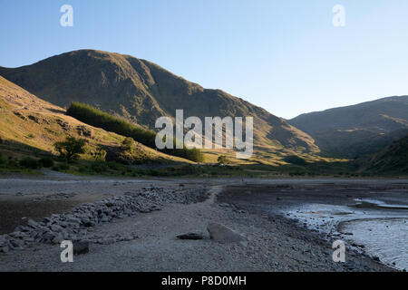 Harter Fell from a very low Haweswater Reservoir, in Mardale, English Lake District Stock Photo