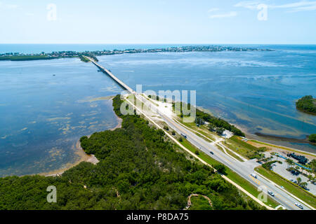 Causeway to Holmes Beach on Anna Maria Island is a Popular Florida tourist destination with beaches on the Gulf of Mexico Stock Photo