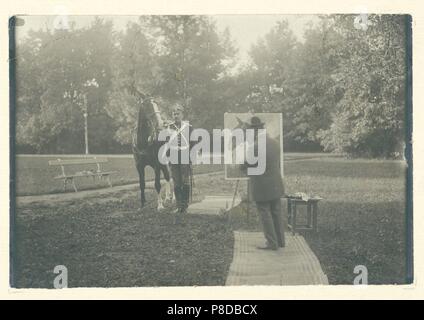 Valentin Serov painting a Portrait of Prince Felix Yusupov, Count Sumarokov-Elston. Museum: State Museum Arkhangelskoye Estate, Moscow. Stock Photo