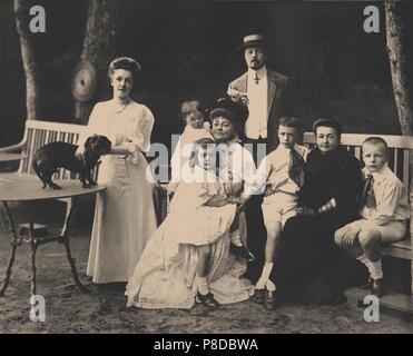 The Nabokov Family. Vladimir Dmitriewitsch, Elena Ivanovna, Maria Ferdinandovna with children. Museum: PRIVATE COLLECTION.