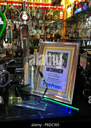 Vivo Italian restaurant, FreePress winner, 11 Bennetthorpe, Doncaster, South Yorkshire, England, UK,  DN2 6AA - Doncaster Free Press Winner Stock Photo