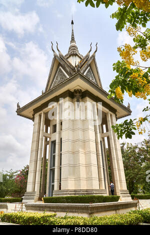 Buddhist memorial at the Killing Fields outside Phenom Penh, Cambodia Stock Photo