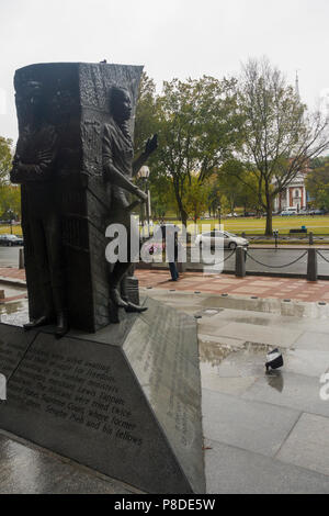 amistad sculpture in downtown New Haven CT Stock Photo