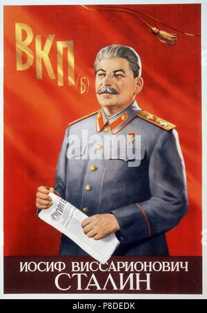 Josef Stalin Soviet propaganda poster showing a much loved Stalin with ...