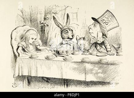Illustration to the book 'Alice’s Adventures in Wonderland' by Lewis Carroll. Museum: Russian State Library, Moscow. Stock Photo